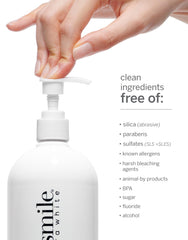 Supersmile Jumbo bottle pour demonstrates easy rinse for fresh breath