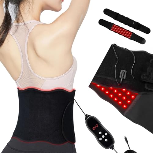 Supersred red light therapy belt with 660nm and 850nm LEDs for targeted relief.