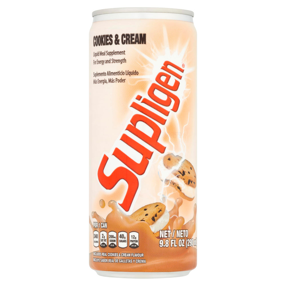 Supligen Cookies and Cream bottle pour, ready-to-drink nutrition for energy and recovery.