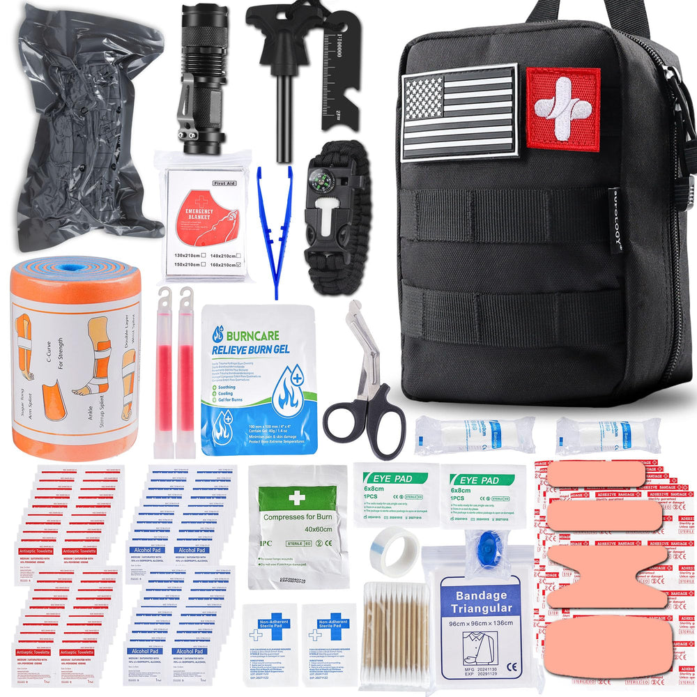 SUPOLOGY IFAK trauma kit front view shows compact portability for travel and home use.