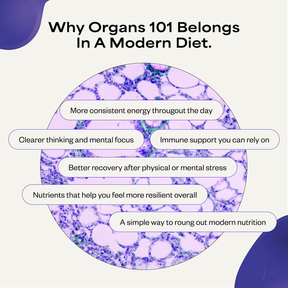 Suppgrade Labs Organs 101 non-GMO label on box.