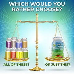 SUPPLEMENTS STUDIO ingredient panel emphasizes organic fruits and vegetables as primary nutrients.