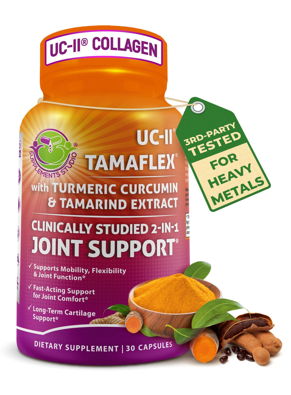 SUPPLEMENTS STUDIO Joint Support bottle with UC-II and TamaFlex for daily mobility