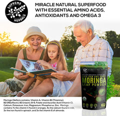 Smoothie prepared with SUPREME HERBALS Moringa powder for energy support