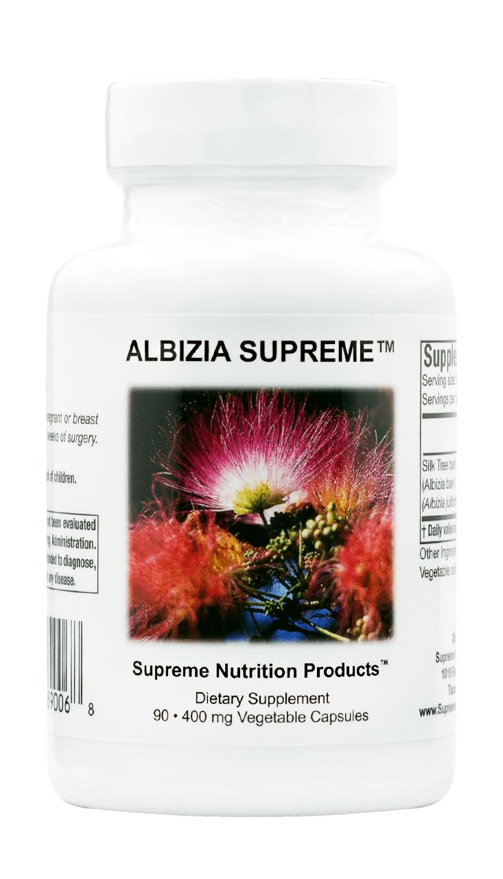 Supreme Nutrition Albizia Supreme bottle front with clear labeling and 90 capsules