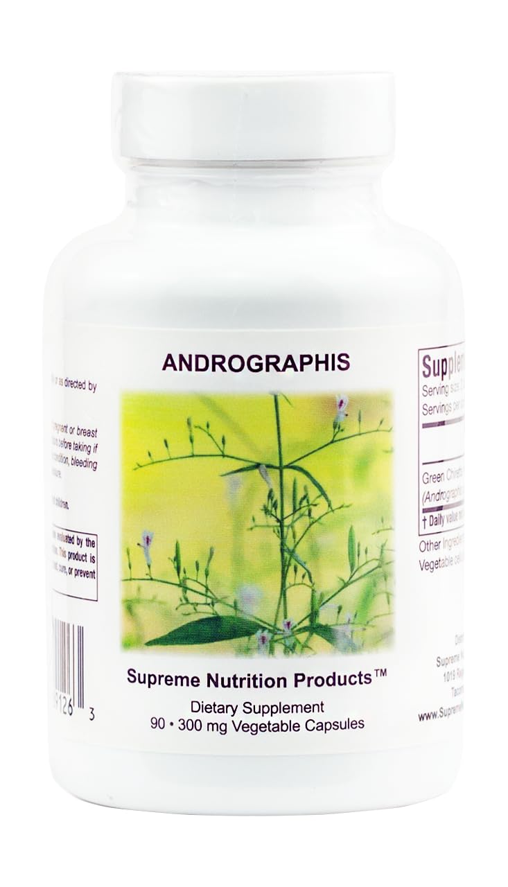Supreme Nutrition Andrographis bottle with capsules for daily wellness use