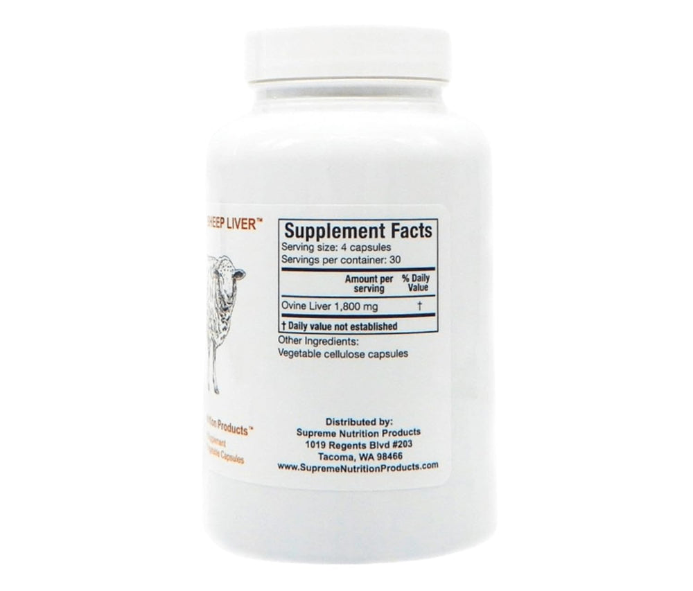 Supreme Nutrition bottle with label visible, reflecting quality standards.