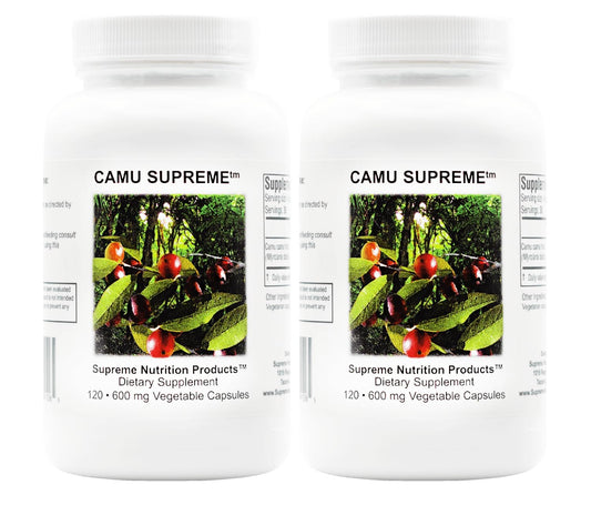 Supreme Nutrition Camu Supreme capsules in bottle for daily use.
