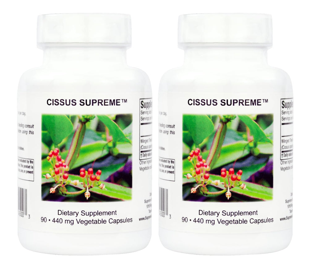 Supreme Nutrition Cissus Supreme capsules bottle front view for daily wellness support.