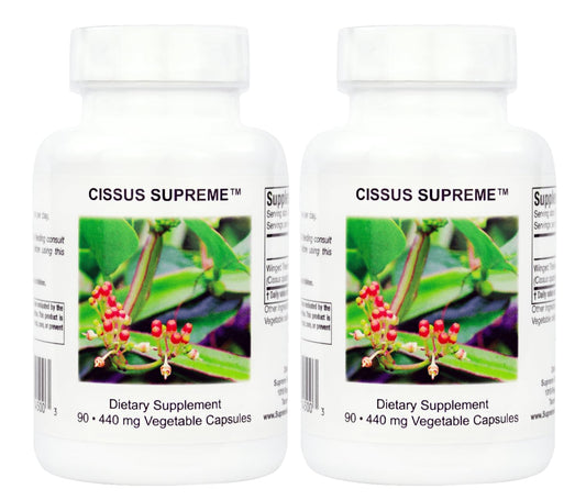 Supreme Nutrition Cissus Supreme capsules bottle front view for daily wellness support.