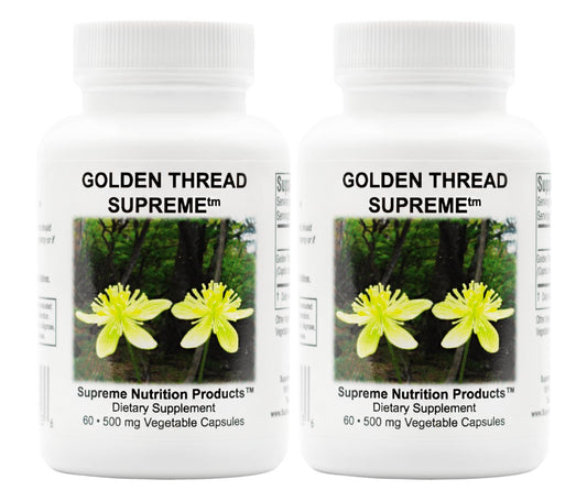 Supreme Nutrition Golden Thread Supreme bottle ready for daily herbal use.