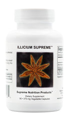 Supreme Nutrition Illicium capsules close-up showing pure star anise for convenient daily use.