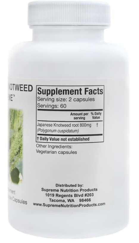 Supreme Nutrition Japanese Knotweed packaging closeup suggesting reliable dietary support