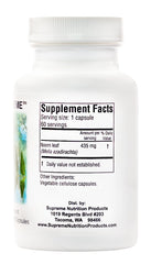 Supreme Nutrition Melia Supreme label-detail highlighting purity and testing