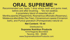 Close-up of blend ingredients label showing peppermint rosemary tea tree cinnamon