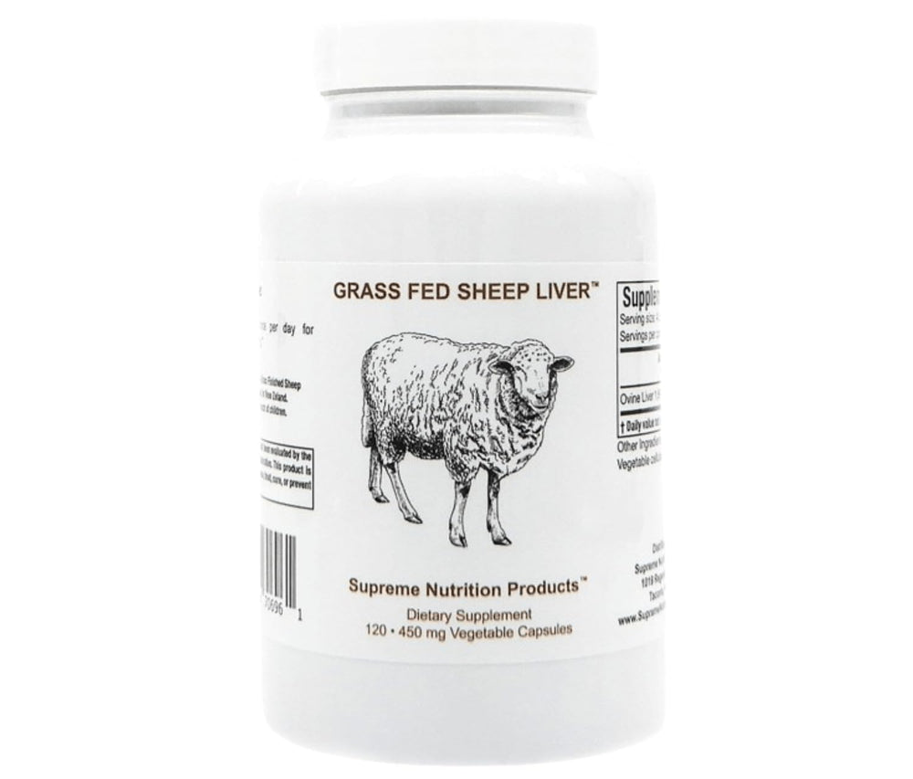 Supreme Nutrition Ovine liver capsules closeup showing pure ingredient.
