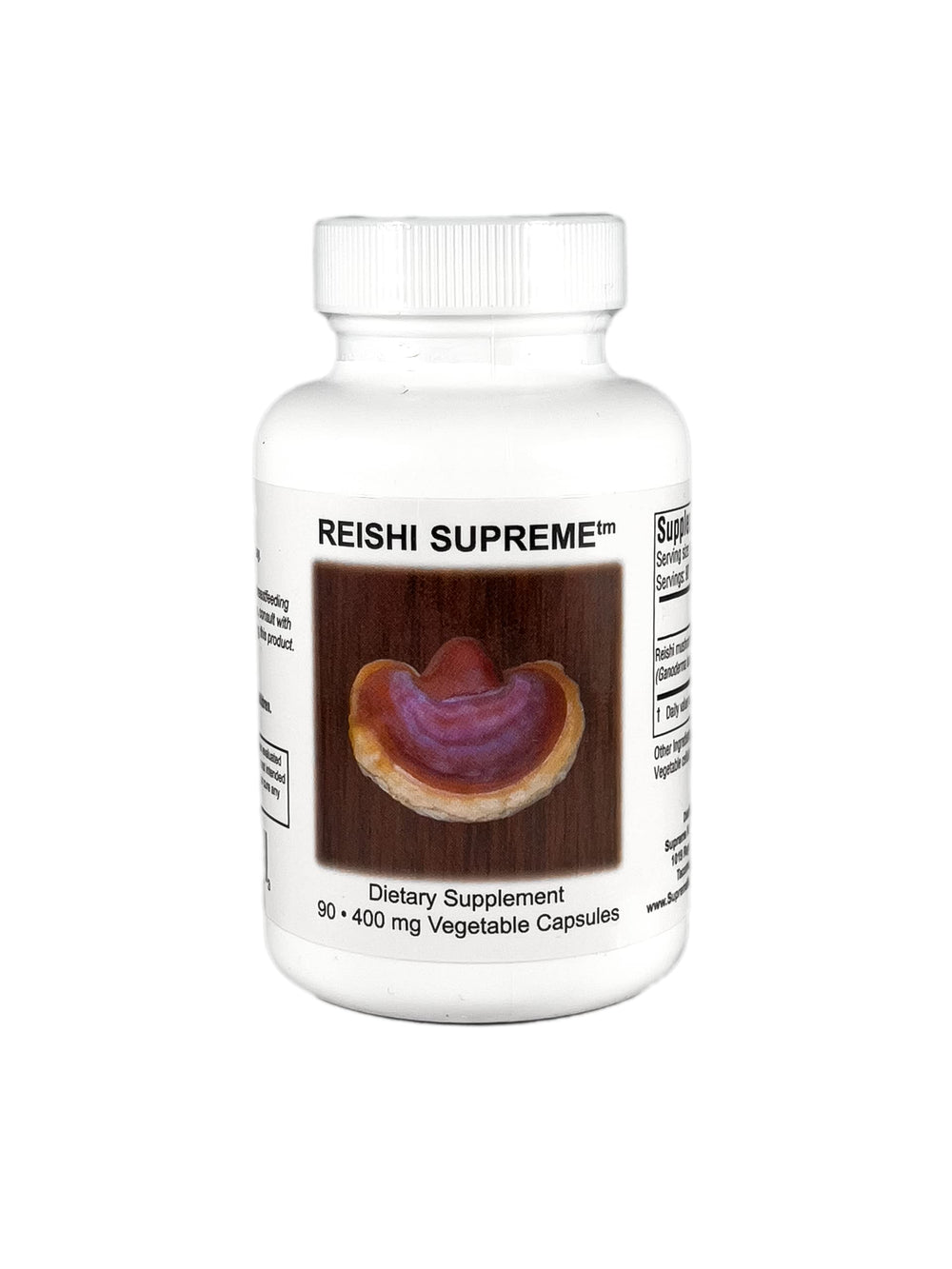 Supreme Nutrition Reishi Supreme bottle pour for easy daily dosage.