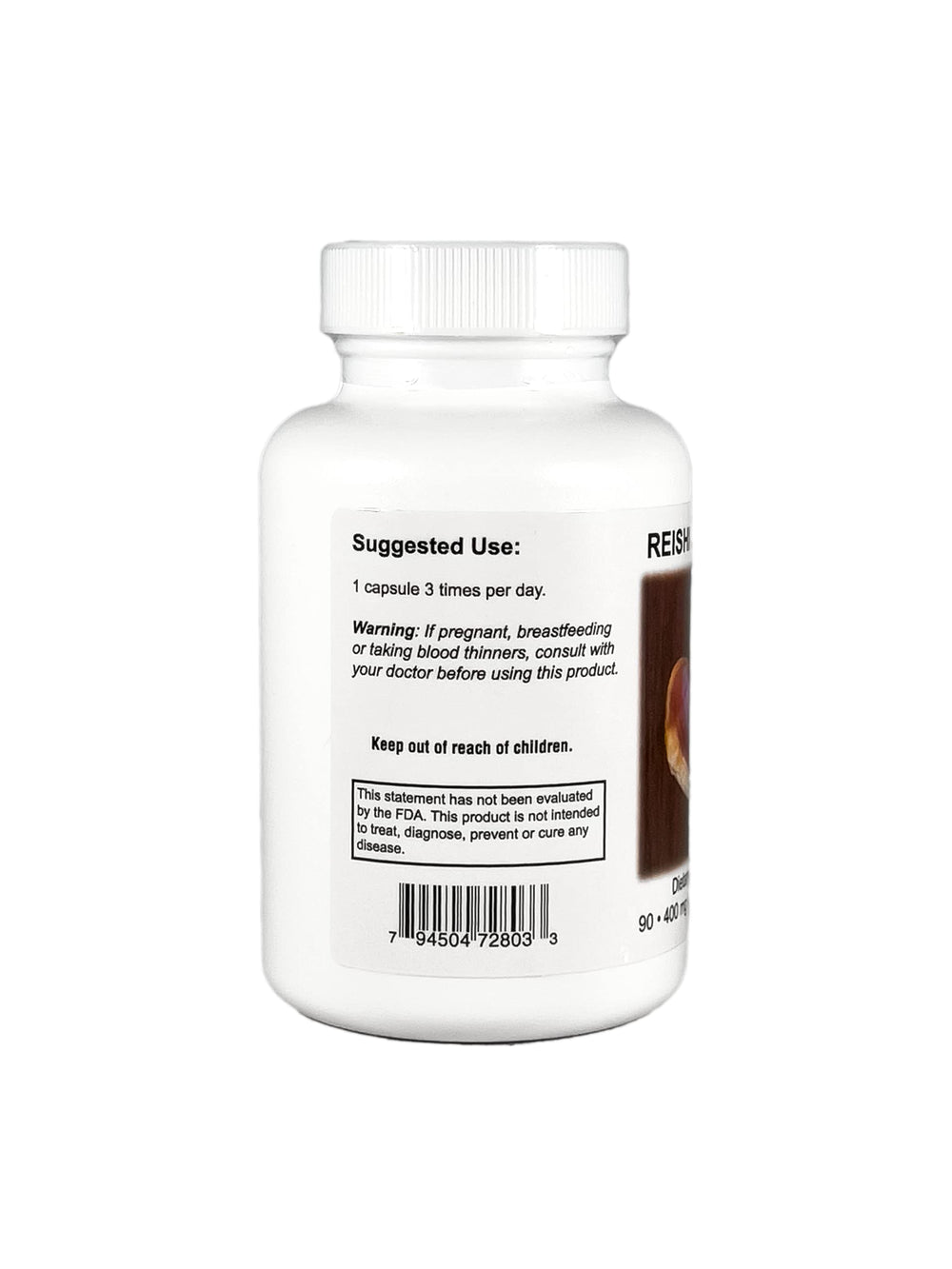 Supreme Nutrition Reishi Supreme label highlights purity and cGMP standards.