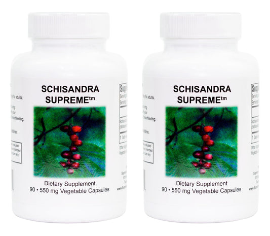 Schisandra Supreme de Supreme Nutrition en botella, fácil de usar a diario.