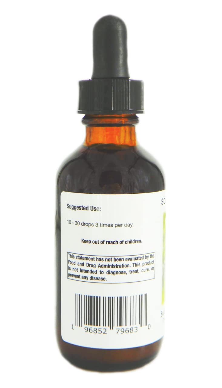 Supreme Nutrition tincture bottle back with usage notes and ingredients.