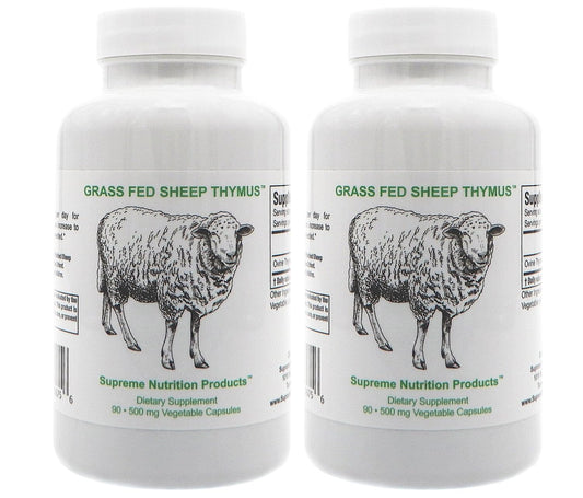 Supreme Nutrition Sheep Thymus pack-2 front view, pasture-raised NZ quality