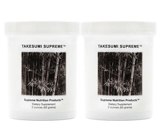 Supreme Nutrition Takesumi Supreme charcoal powder bottle highlights pure bamboo charcoal for daily use.