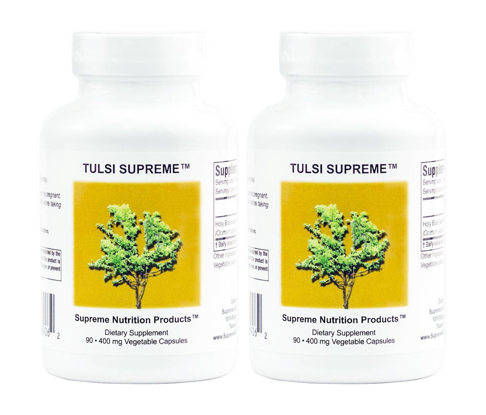 Supreme Nutrition Tulsi Supreme bottle front with holy basil capsules for daily wellness