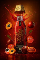 Supreme X10 label closeup emphasizes guarana and borojó ingredients.