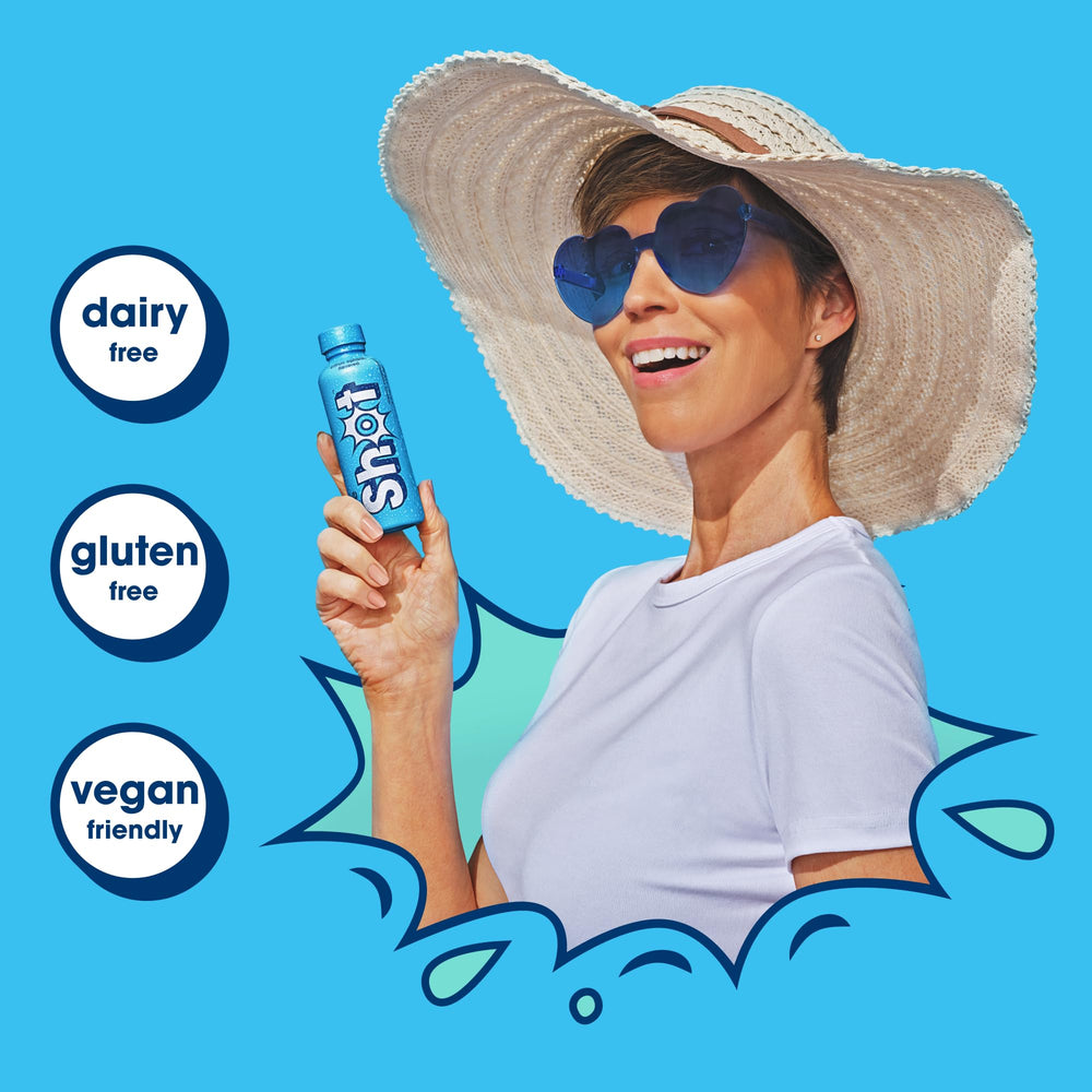Ingredient panel of Sure Shot Recovery Drink Citrus Splash emphasizes electrolytes and caffeine