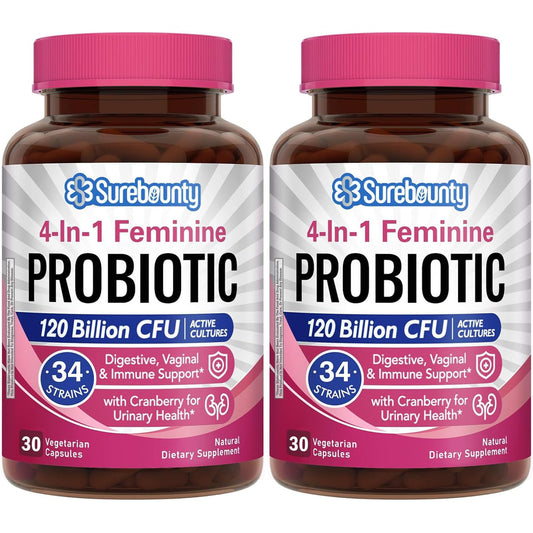 Surebounty Probiotics for Women bottle front view for feminine wellness