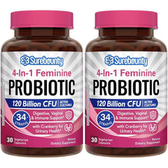 Surebounty Probiotics for Women bottle front view for feminine wellness