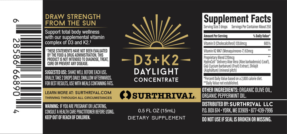 Aloe Vera and Goji inside Surthrival Daylight blend for natural wellness.