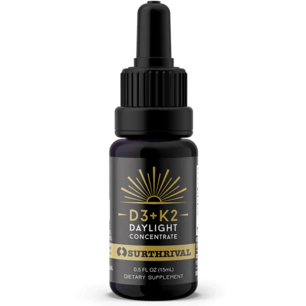 Surthrival Daylight bottle with dropper suggesting integrity and immune support.