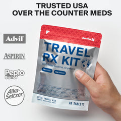 SurviveX single dose medicine packets for clean, portable dosing.