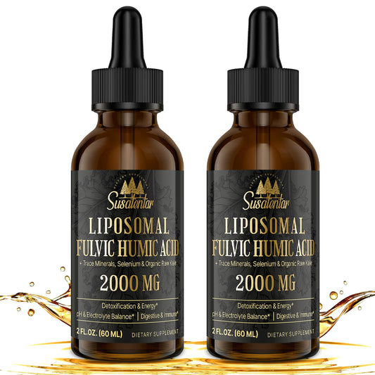 Susatentar 2000mg liposomal fulvic acid bottle ready for daily energy support.