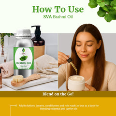 SVA Brahmi Oil hair care blends with shampoo for smooth strands.