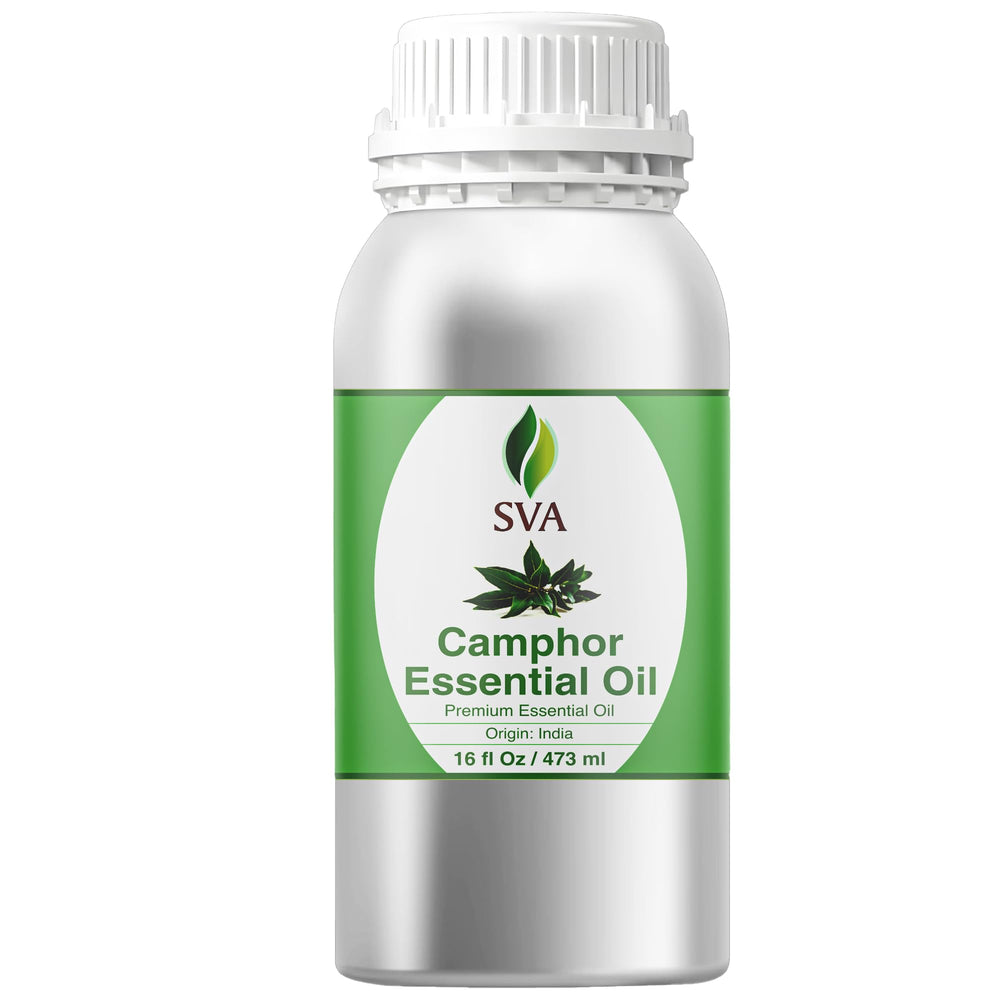 SVA Organics camphor oil 16oz bottle showcasing premium distillation and purity