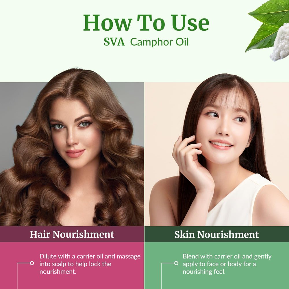 SVA Organics camphor oil used in aromatherapy diffusers for a refreshing scent.