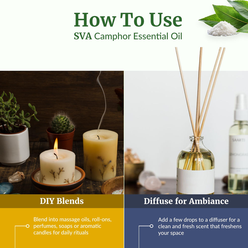 SVA Organics camphor oil bath-dilution for a refreshing soak