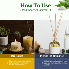 SVA Organics camphor oil bath-dilution for a refreshing soak