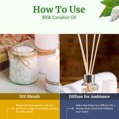SVA Organics camphor oil featured in DIY soaps and candles projects.