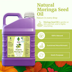 SVA Organics Moringa oil in glass bottle preserves purity and freshness for skin and hair