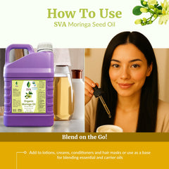 SVA Organics Moringa oil massage-application provides soothing, penetrative nourishment