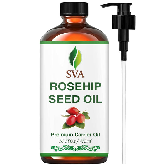 SVA Rosehip Seed Oil bottle with dropper for easy facial hydration.