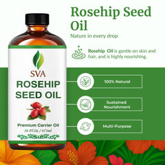 SVA Rosehip Seed Oil dropper ready for scalp massage and nourishment.