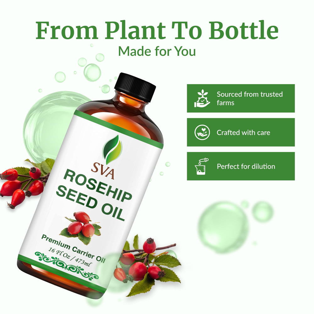 SVA Rosehip Seed Oil on scalp massage and hair care.