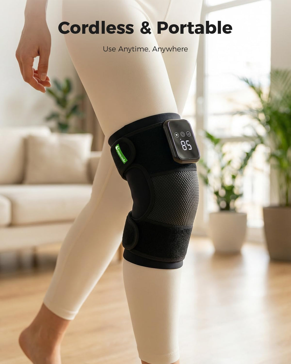 Cordless rechargeable massager enables portable use at home or travel