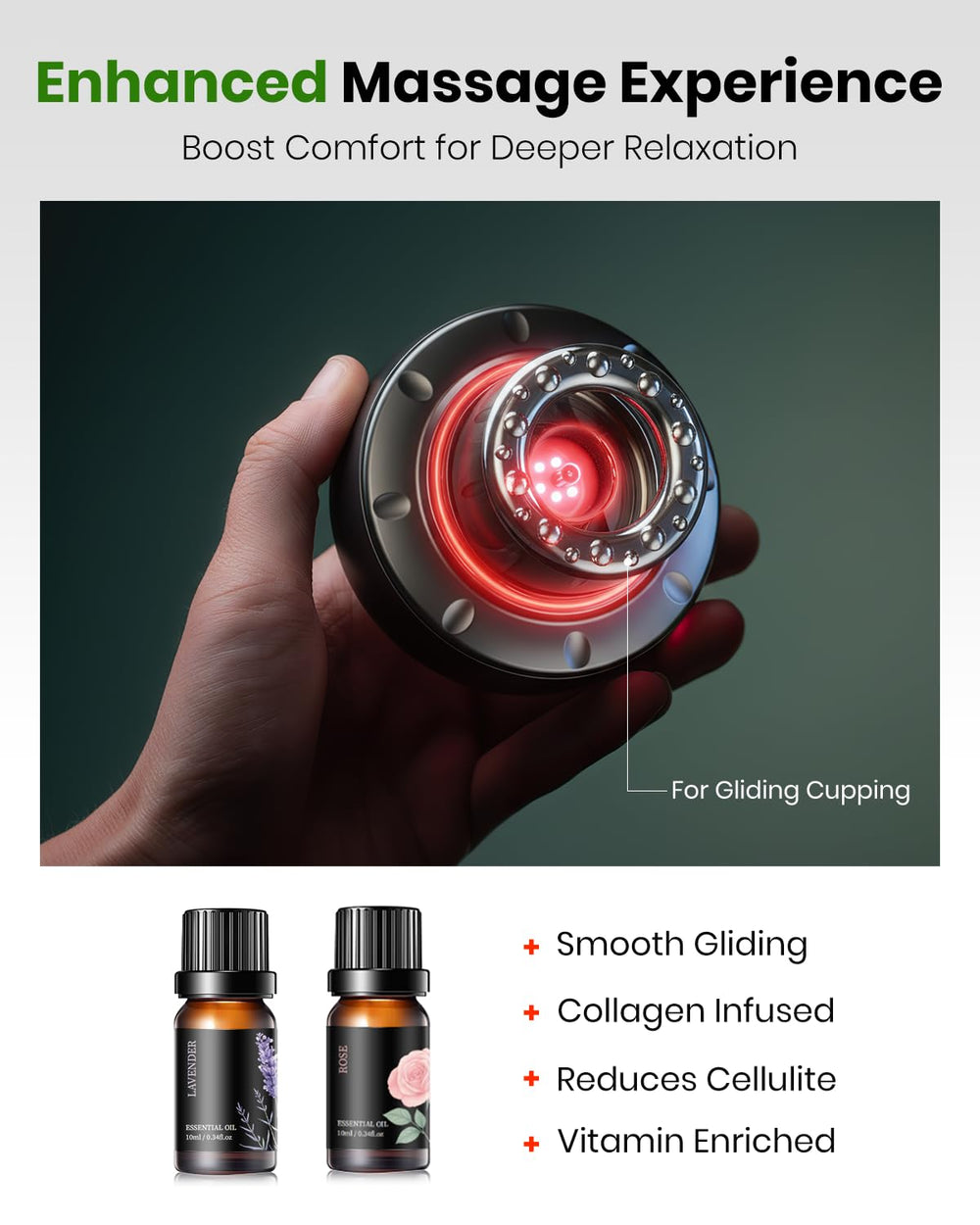 Swancode scented massage oil enhances cupping session for relaxation