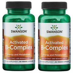 Swanson Activated B-Complex bottle with capsules for daily energy support and overall wellness.