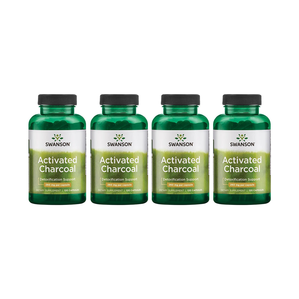 Swanson Activated Charcoal bottle front for convenient daily digestive support